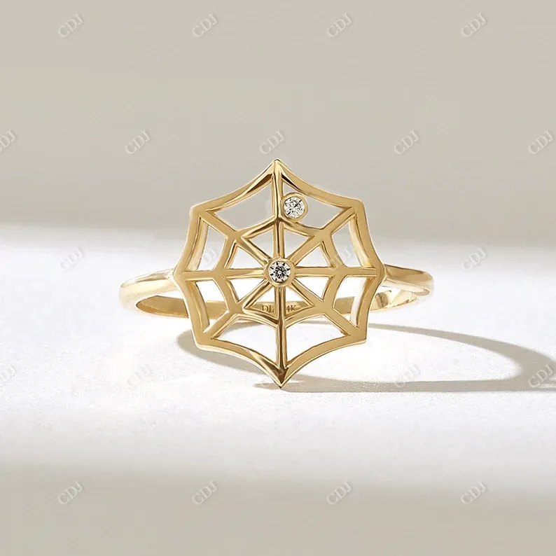 0.02CTW Round Cut Lab Grown Diamond Spider Web Ring