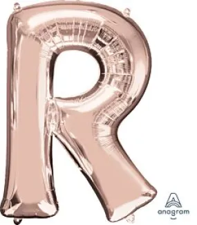 Anagram - 34" Letter 'R' Mylar Balloon - Rose Gold