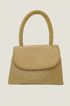 Beaded Handbag | Light Gold