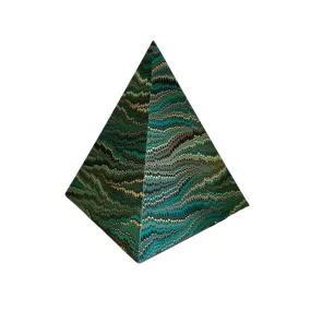 Bespoke Hand-Marbled Paper Pyramid, 7"