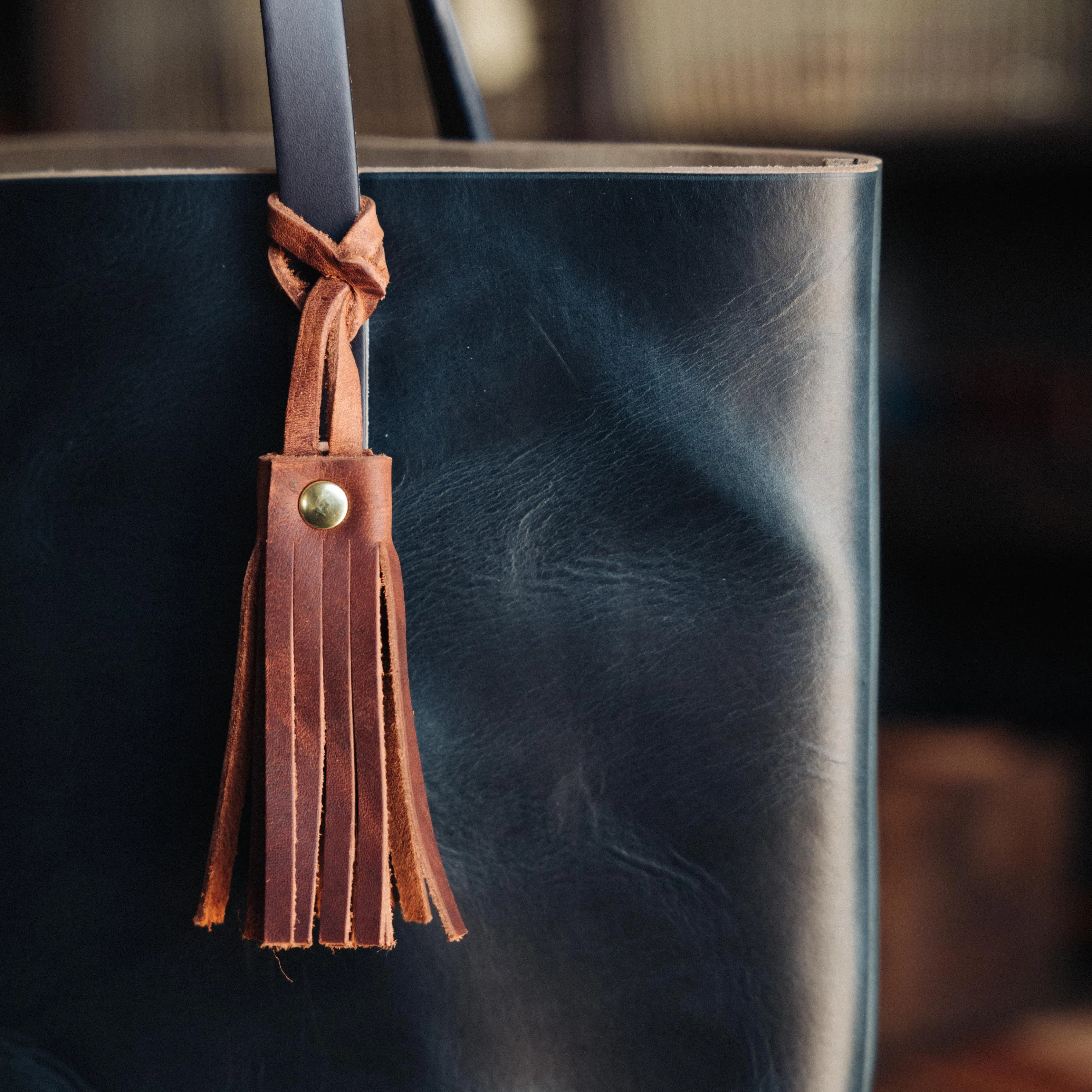 Black Cypress Leather Tassel