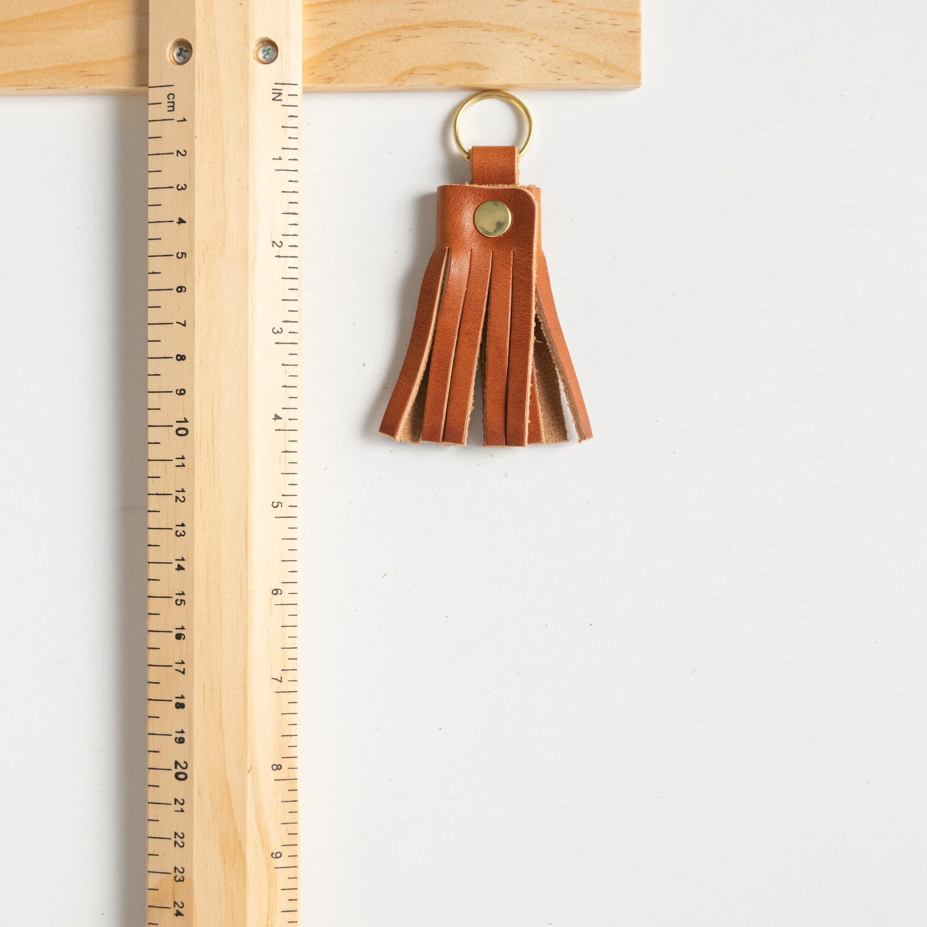 Burgundy Chromexcel Tassel Keychain