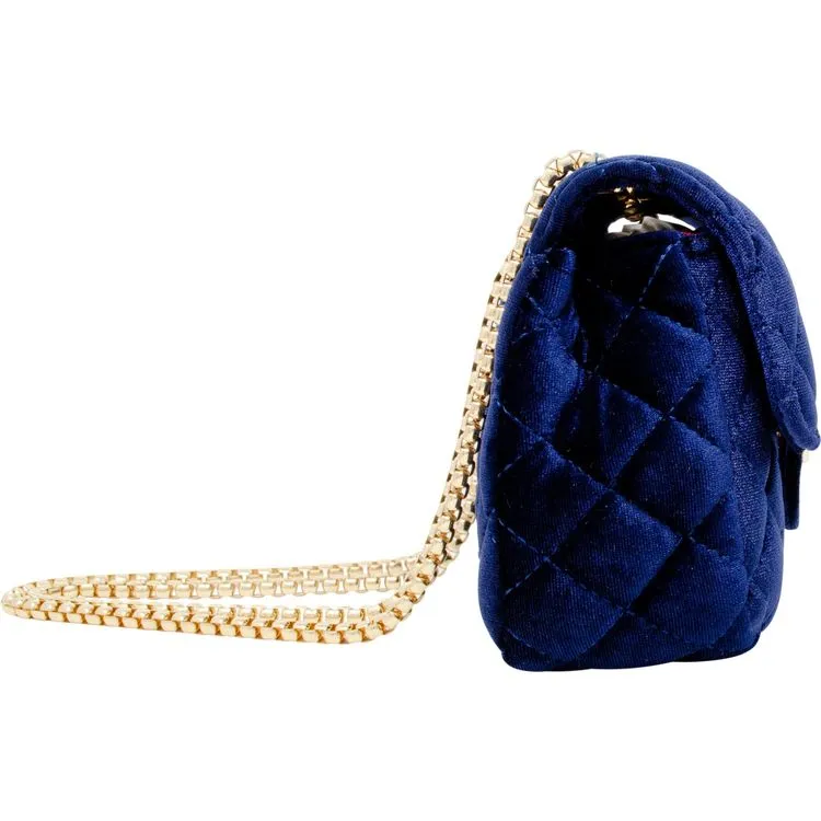 Classic Large Suede Handbag - Navy