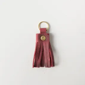 Cranberry Crazy Horse Tassel Keychain