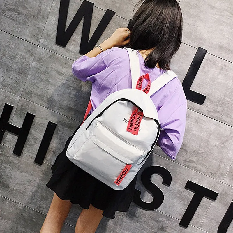 deanwangkt  Buckle Badge Women's Backpack Candy Color Fashion Cute Schoolbag Shoulder Student Bag Teenage Girl College School Backpacks