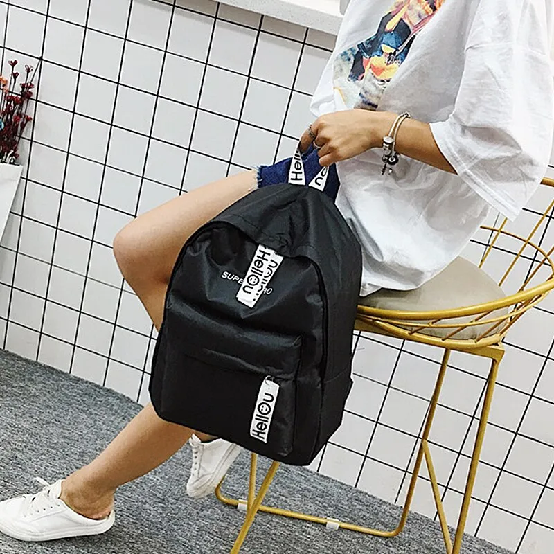 deanwangkt  Buckle Badge Women's Backpack Candy Color Fashion Cute Schoolbag Shoulder Student Bag Teenage Girl College School Backpacks