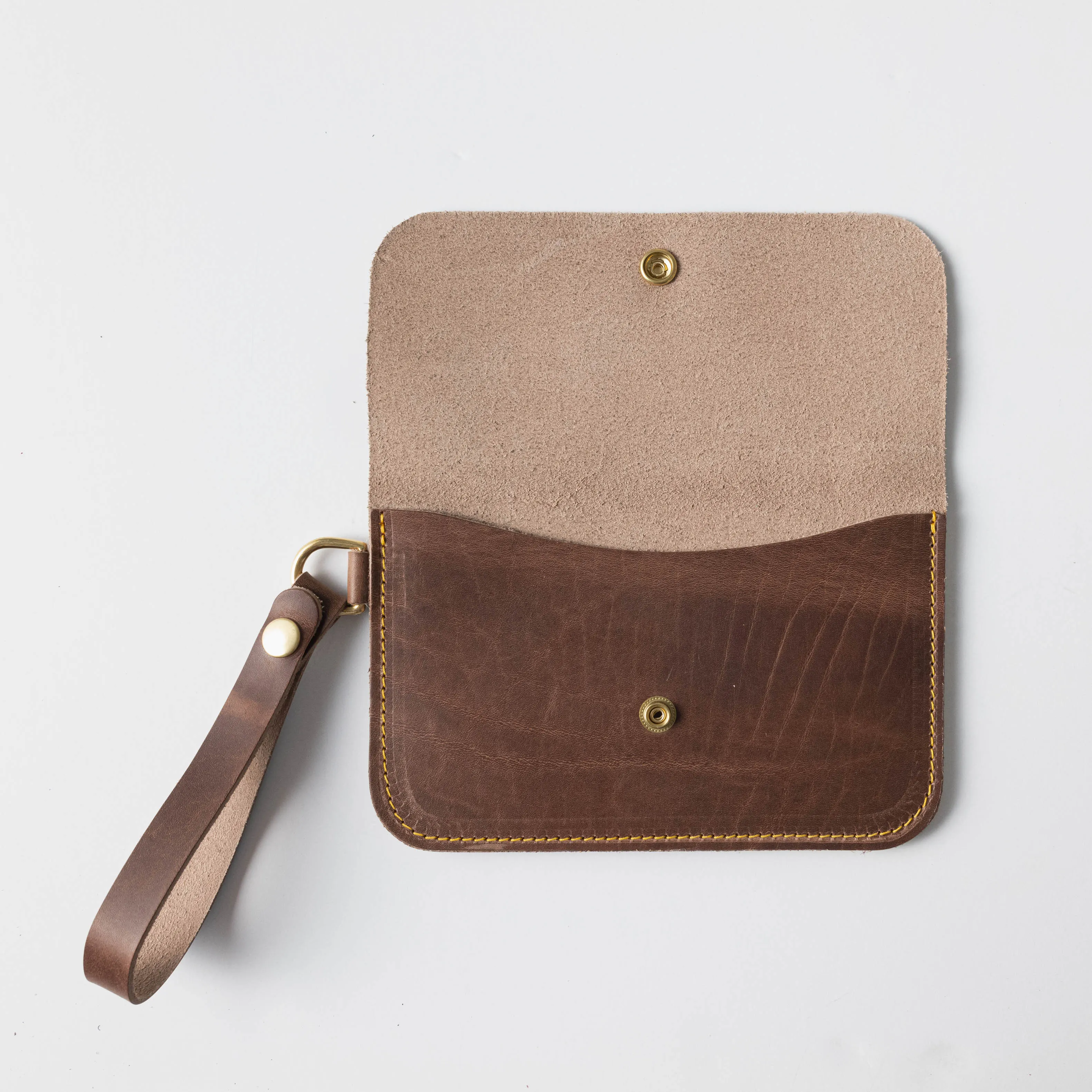 English Tan Wristlet Clutch