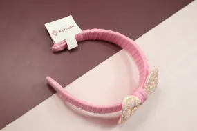 Kamule Sequin Pink Bow Hairband -Pink