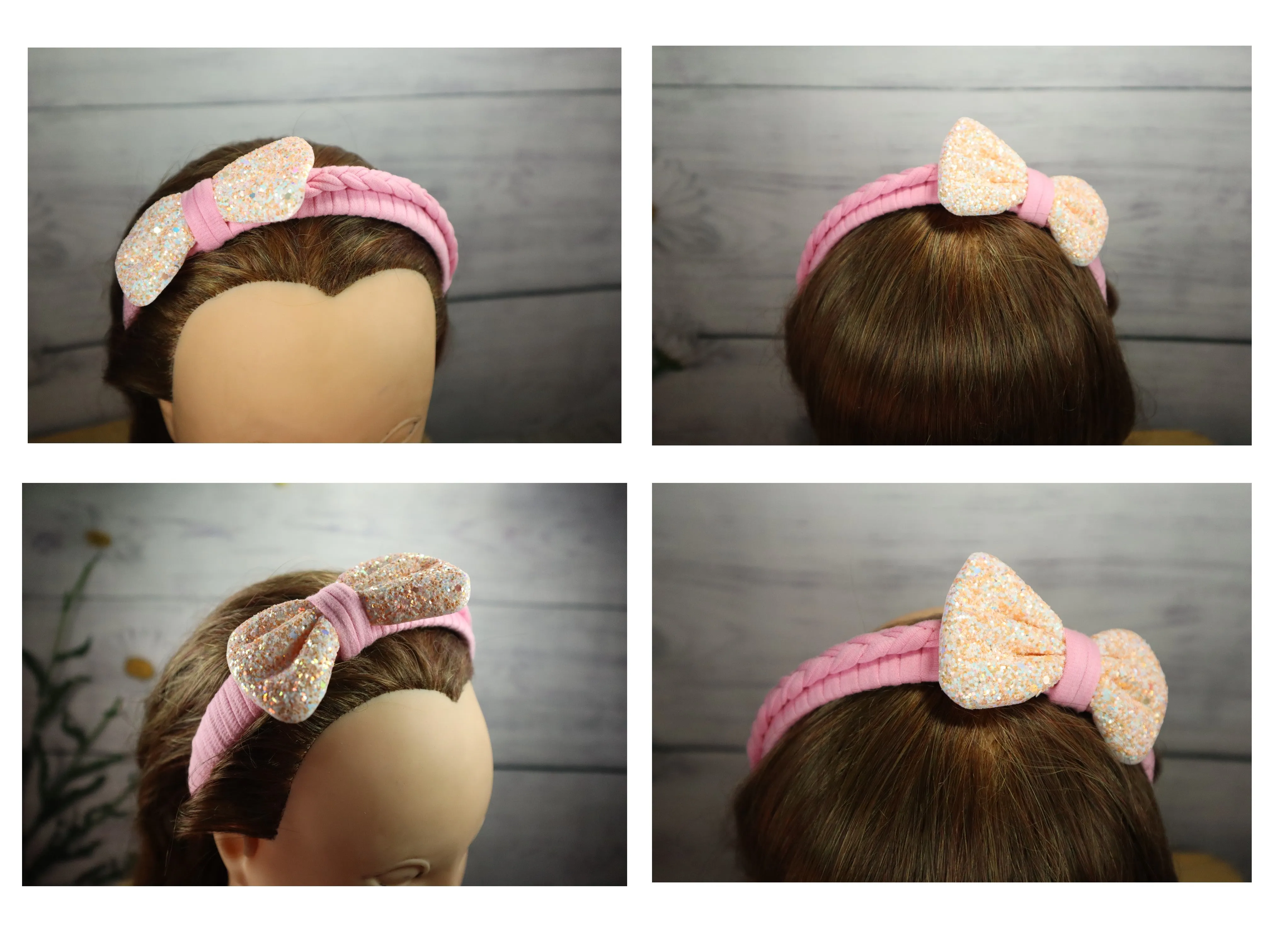 Kamule Sequin Pink Bow Hairband -Pink