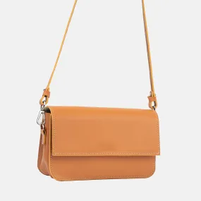 Leather Shoulder Bag - Curie (Light Orange)