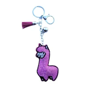 Padded Sparkling Alpaca Keychain Jewelry Charm