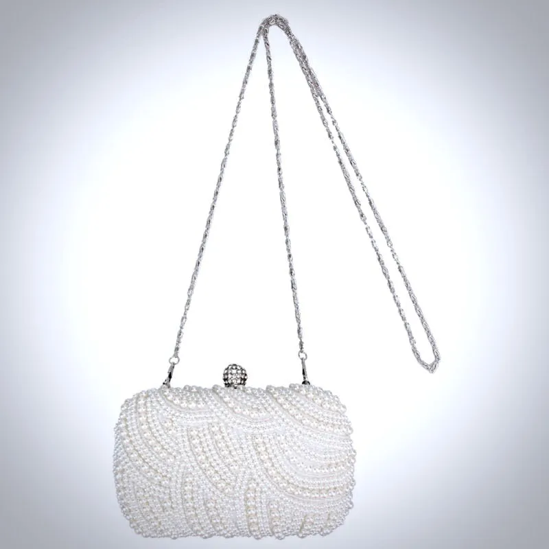 "Blaire" - Ivory Pearl Bridal Handbag Clutch