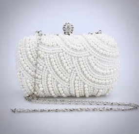 "Blaire" - Ivory Pearl Bridal Handbag Clutch