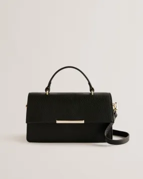 Rosly Bar Detail Elongated Top Handle Bag Black