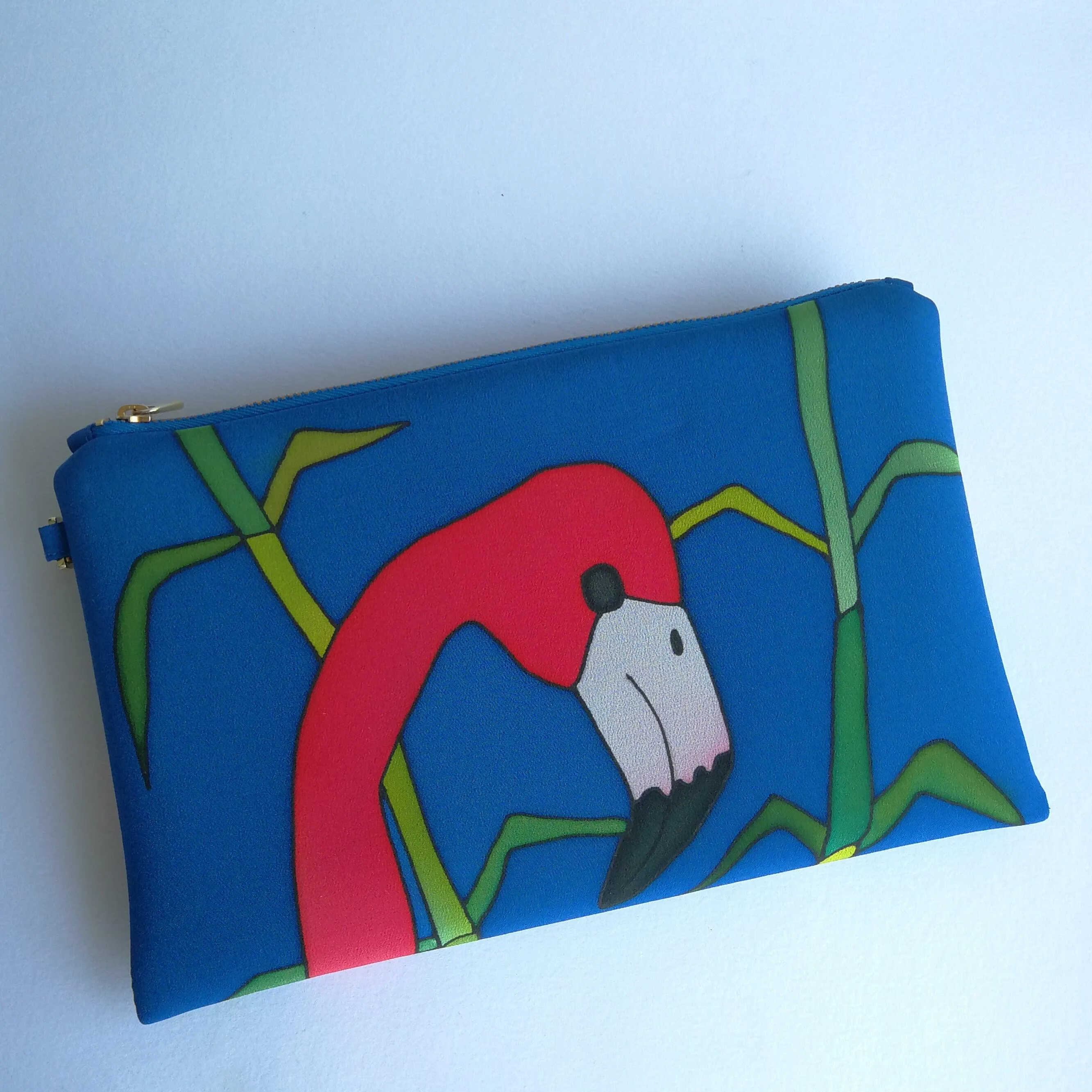 Silk Flamingo Clutch