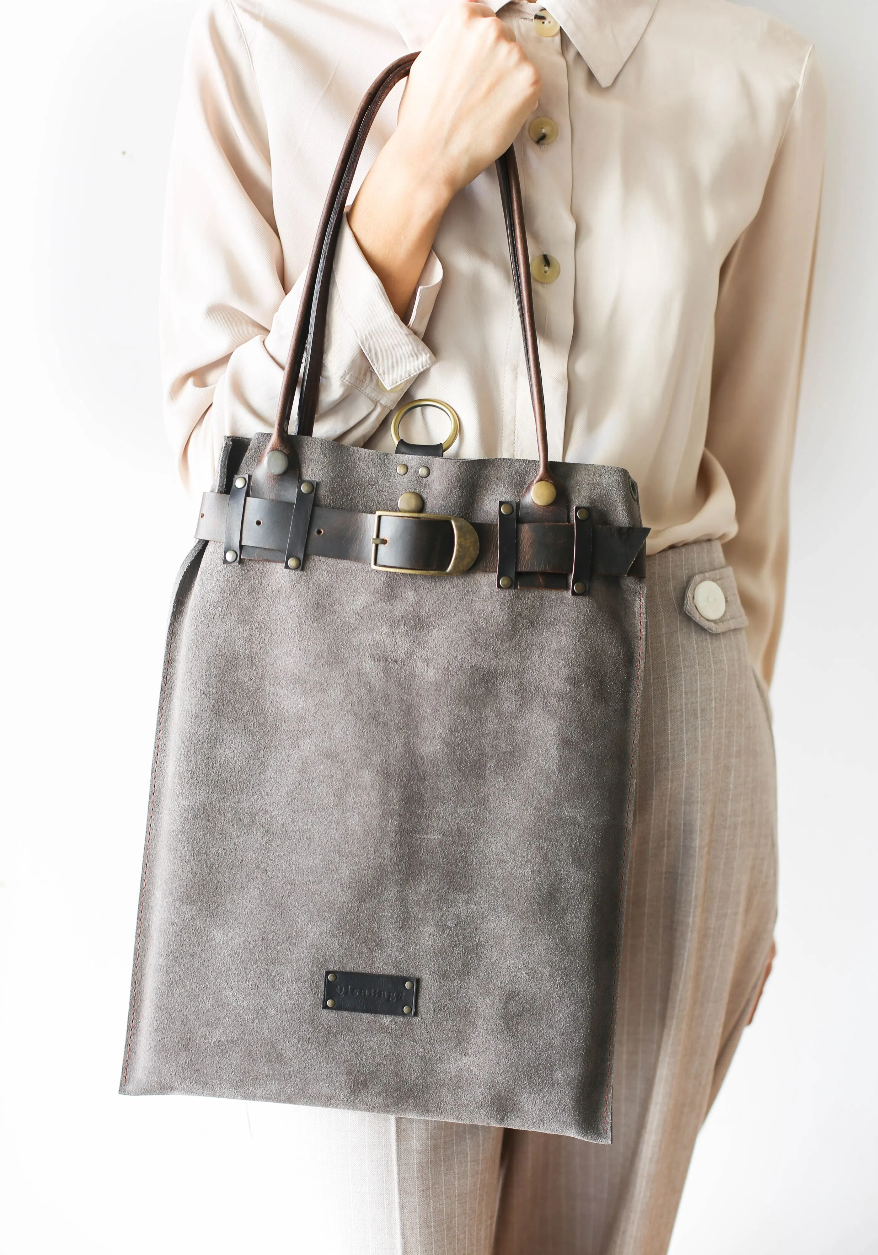 Taupe Suede Bag