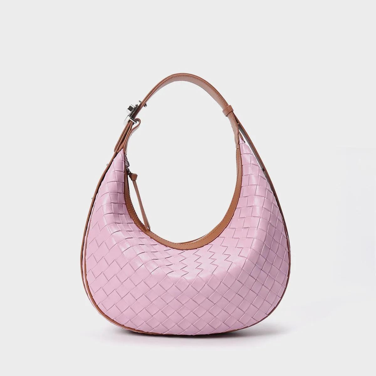 Woven Dumpling-Style Genuine Leather Women's Crossbody Bag